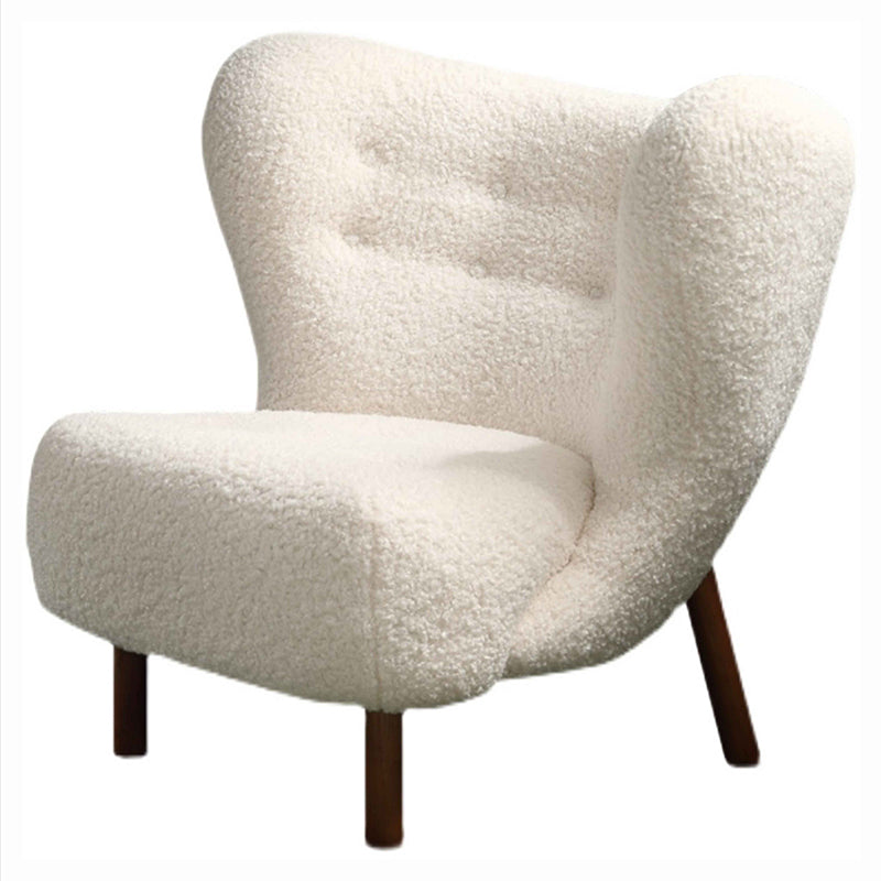 Scandinavian Slipper Accent Chair Solid Wood Frame Slipper Chair