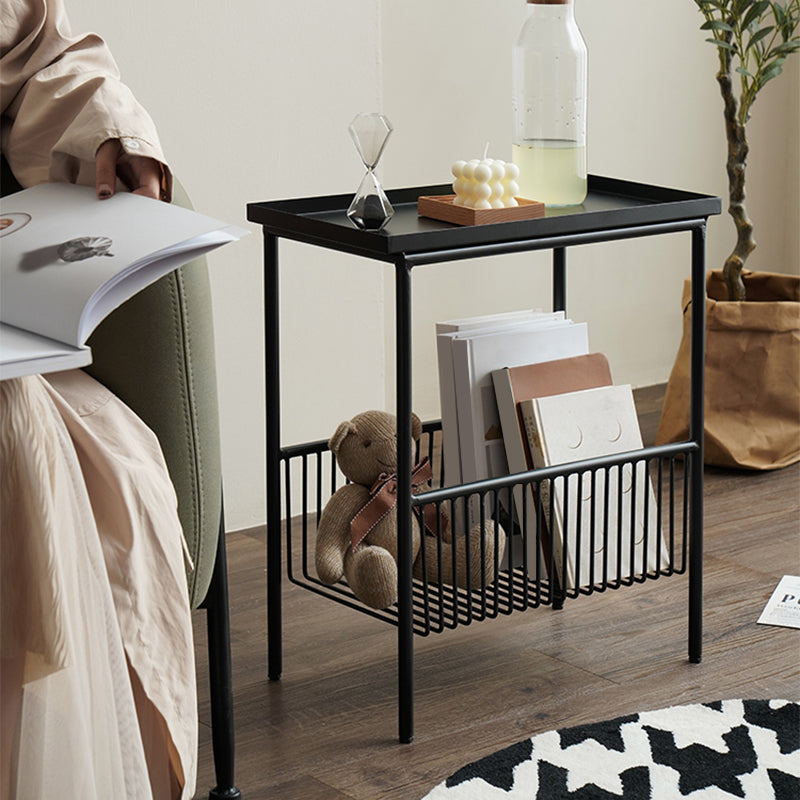 Contemporary Tray Top End Table 21.65" Tall Metal Side Table