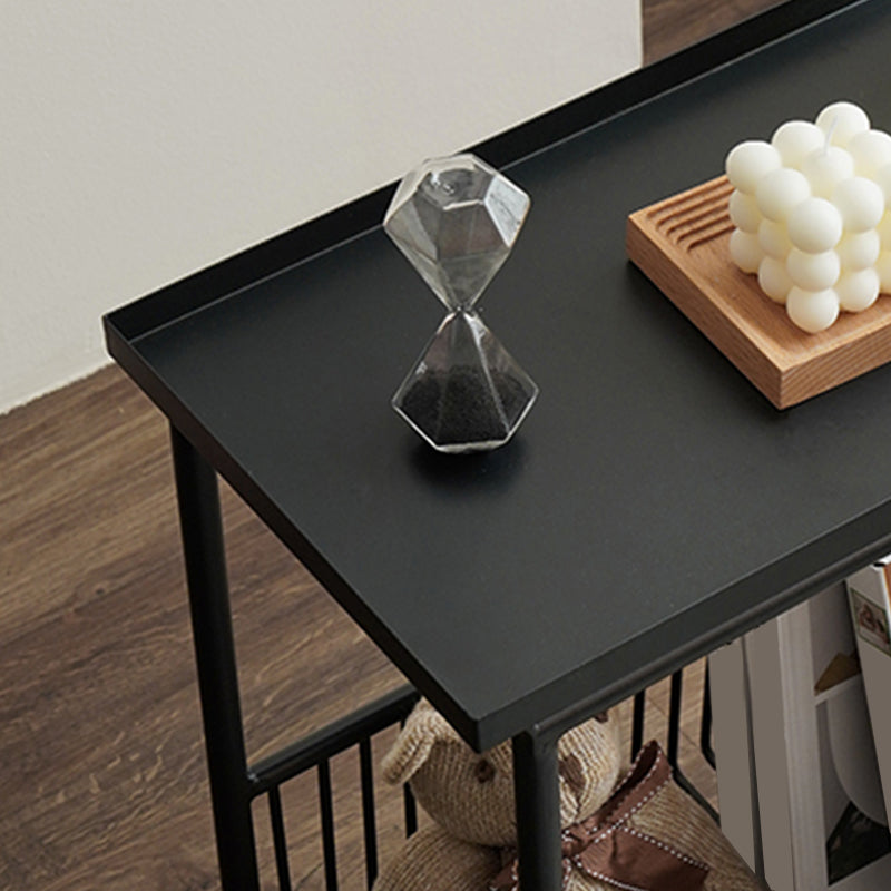 Contemporary Tray Top End Table 21.65" Tall Metal Side Table