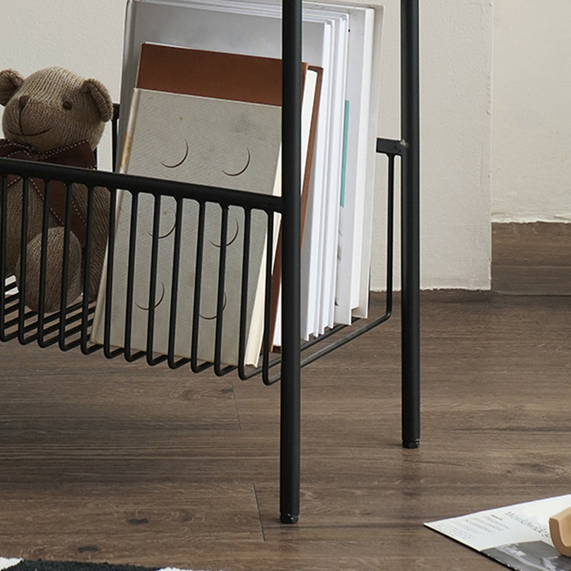 Contemporary Tray Top End Table 21.65" Tall Metal Side Table