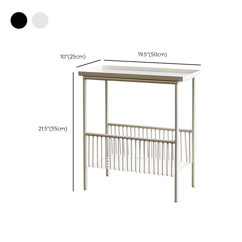 Contemporary Tray Top End Table 21.65" Tall Metal Side Table