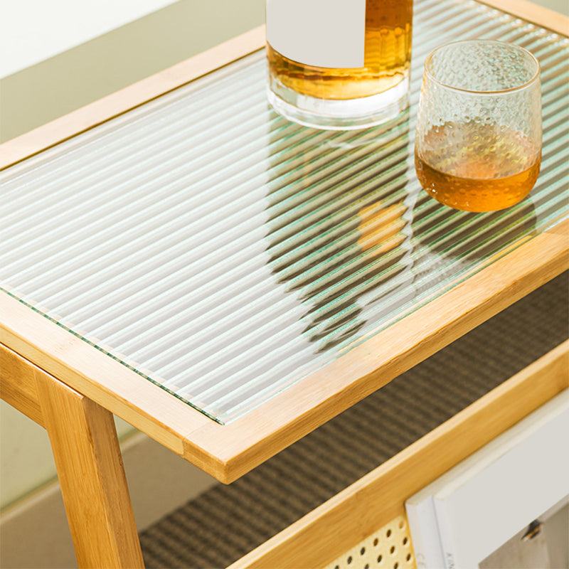 Rustic Rectangular Side Table Abstract 21.65 inch Wide End Table