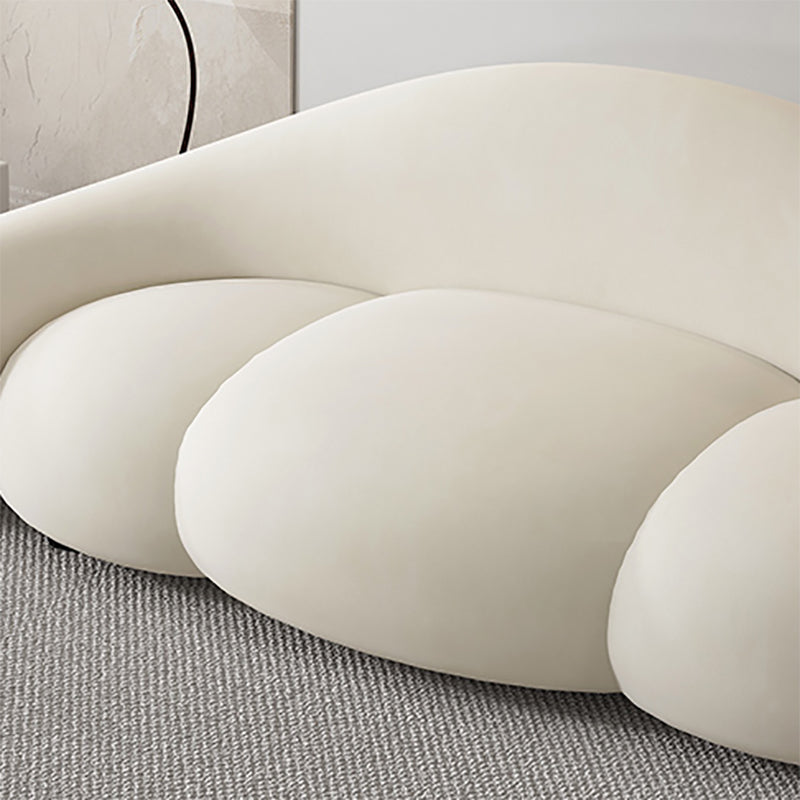 Contemporary White Seating Cushions Living Room Curved Settee