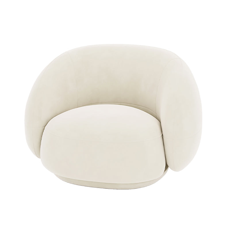 Contemporary White Seating Cushions Living Room Curved Settee