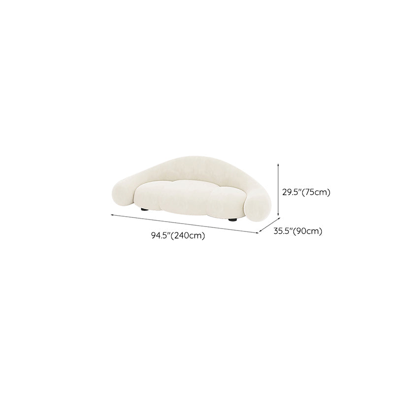 Contemporary White Seating Cushions Living Room Curved Settee