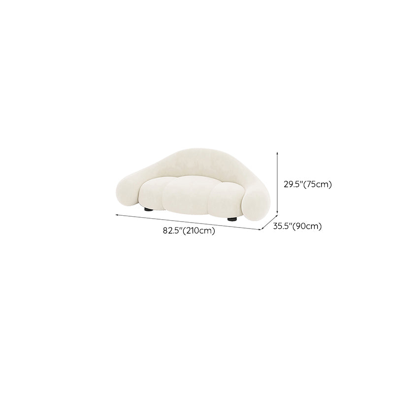 Contemporary White Seating Cushions Living Room Curved Settee
