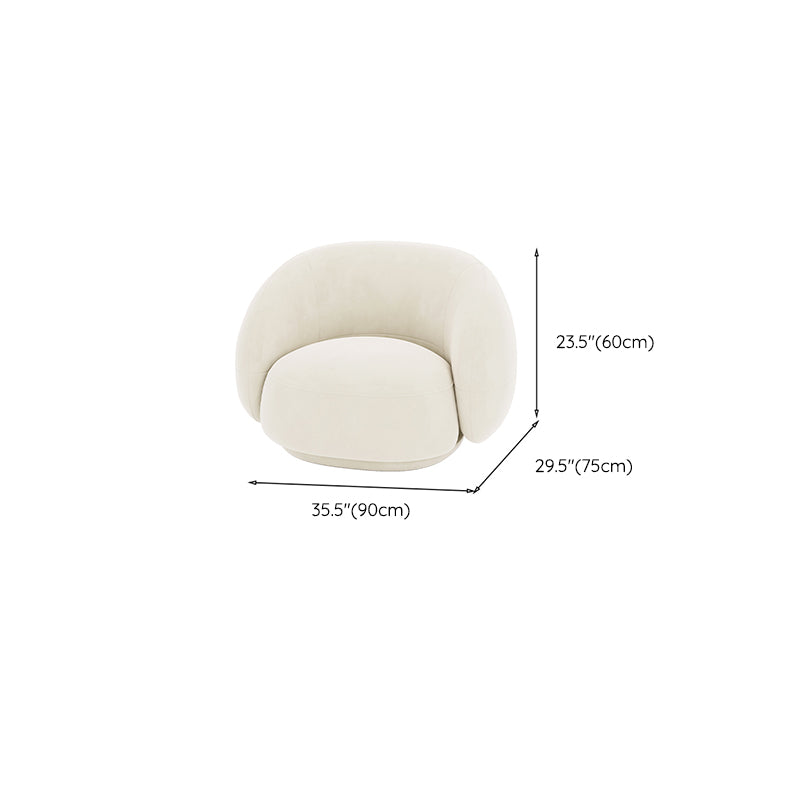 Contemporary White Seating Cushions Living Room Curved Settee