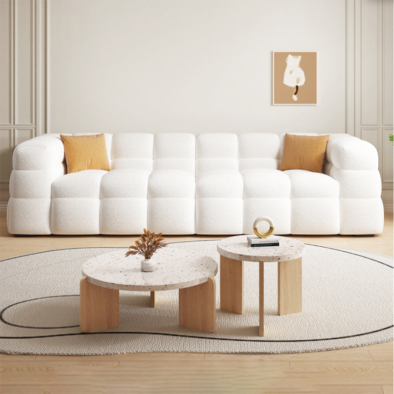 Scandinavian Biscuit Back White Tuxedo Arm Living Room Seating
