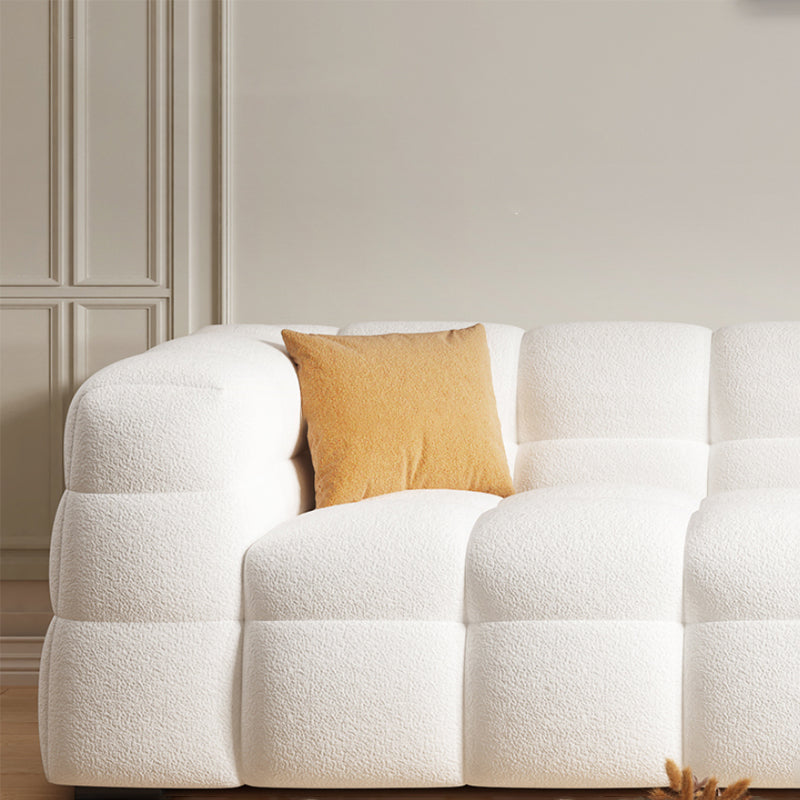 Scandinavian Biscuit Back White Tuxedo Arm Living Room Seating