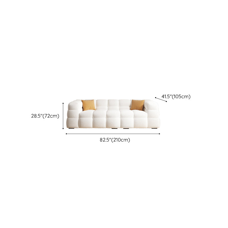 Scandinavian Biscuit Back White Tuxedo Arm Living Room Seating
