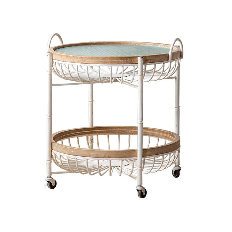 Metal Cross Legs End Table White Glass Top Accent Side Table