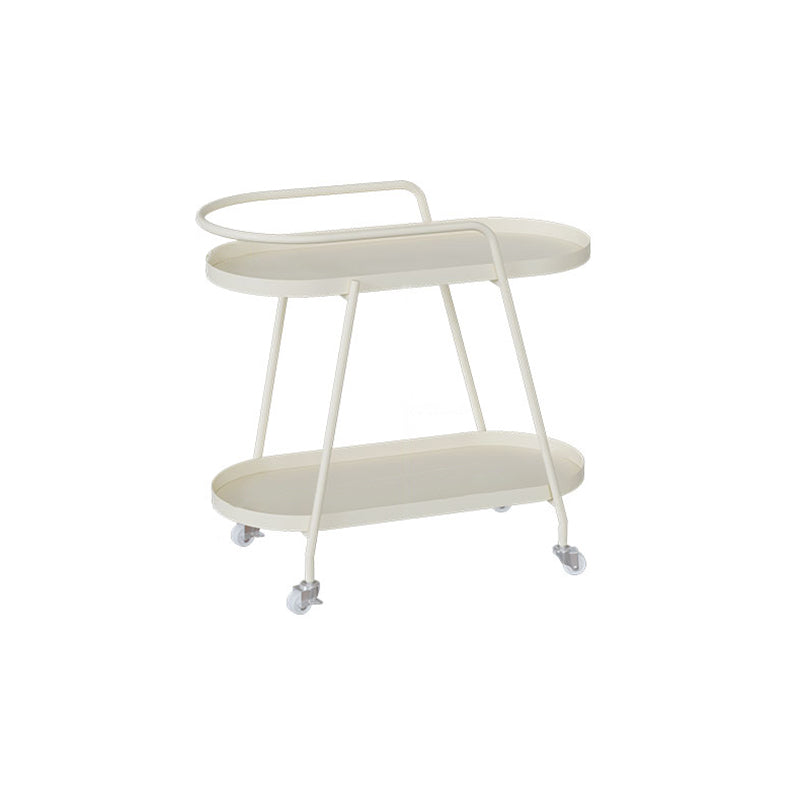 22.83" Tall Tray Top Side Table Metal Sofa Side Accent Table with Casters