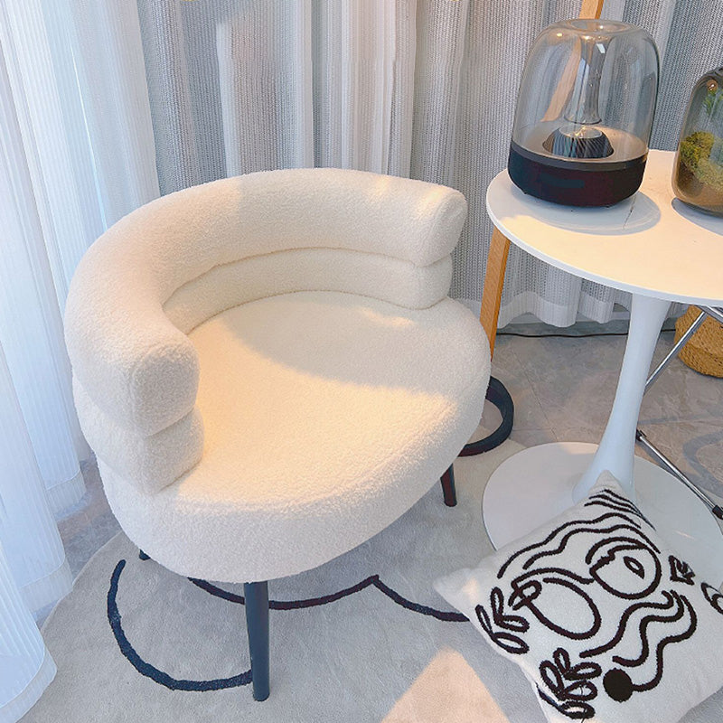 Sewn Pillow Back Chair Solid Color Upholstered Recessed Arms Chair