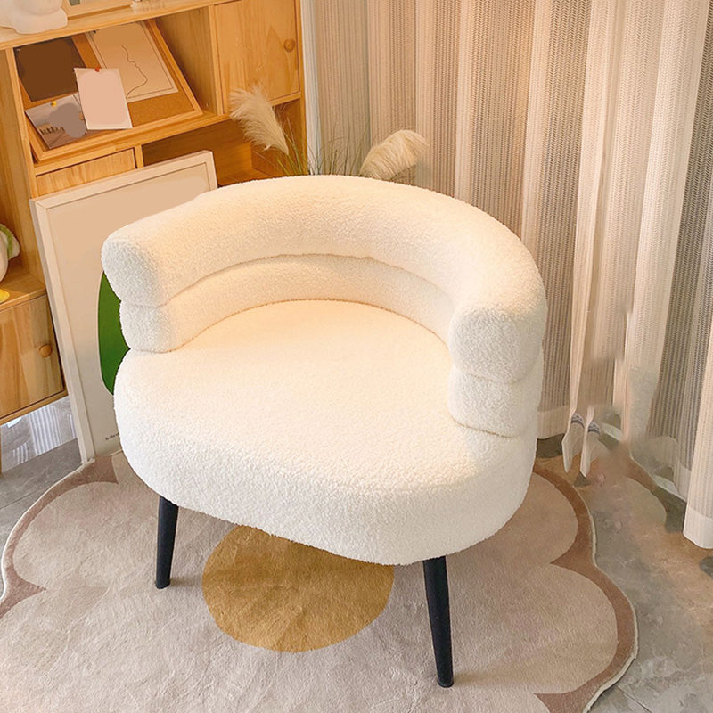 Sewn Pillow Back Chair Solid Color Upholstered Recessed Arms Chair