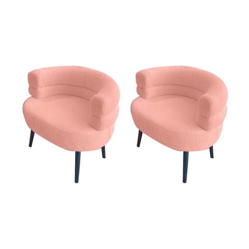 Sewn Pillow Back Chair Solid Color Upholstered Recessed Arms Chair