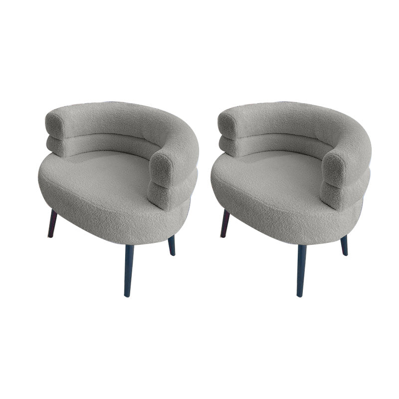 Sewn Pillow Back Chair Solid Color Upholstered Recessed Arms Chair