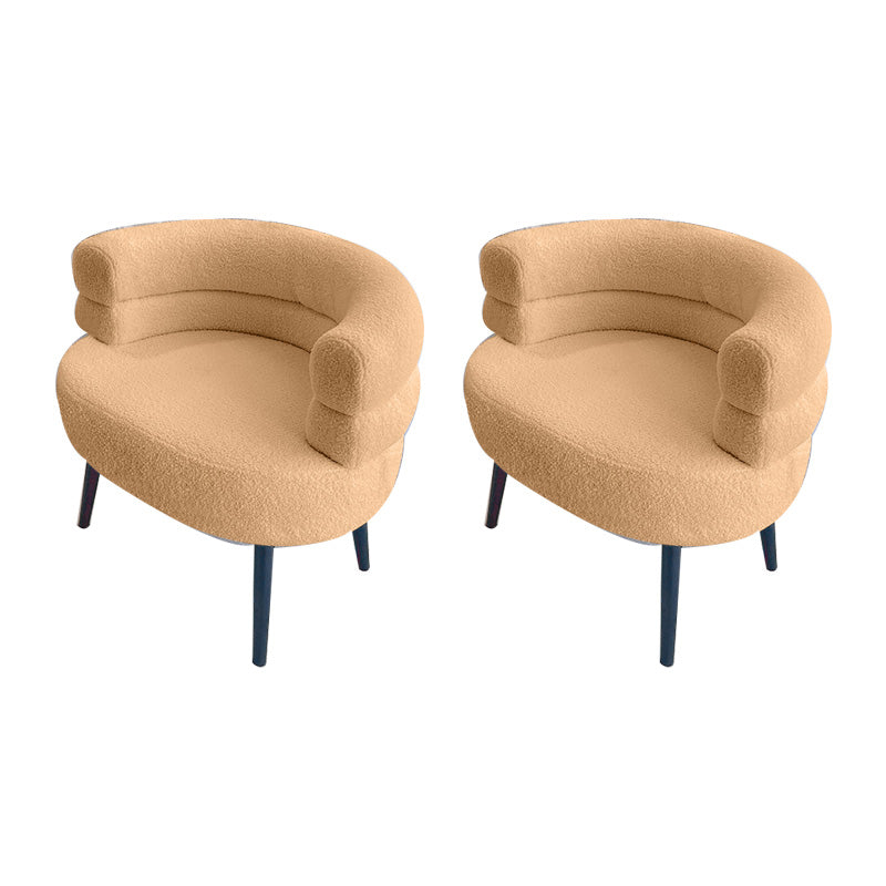 Sewn Pillow Back Chair Solid Color Upholstered Recessed Arms Chair