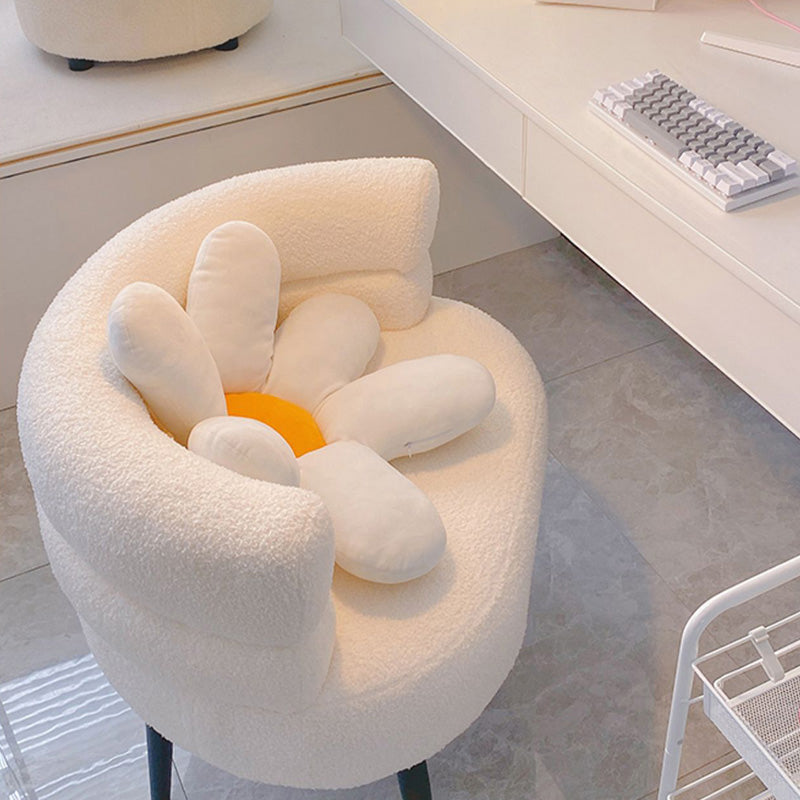 Sewn Pillow Back Chair Solid Color Upholstered Recessed Arms Chair