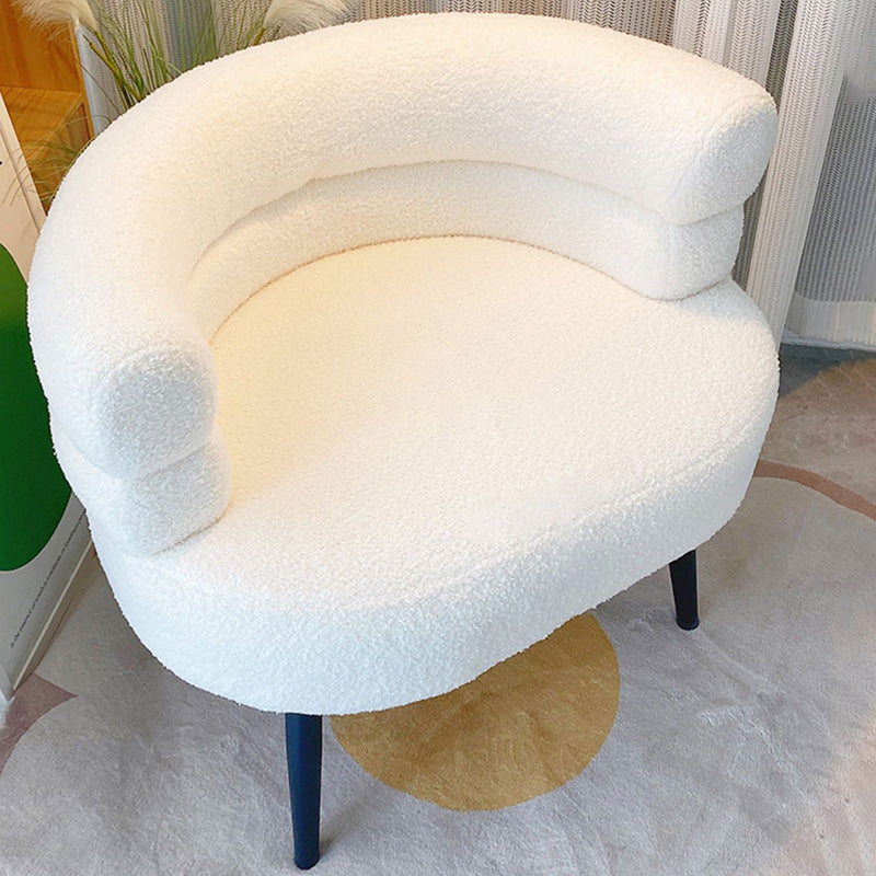 Sewn Pillow Back Chair Solid Color Upholstered Recessed Arms Chair