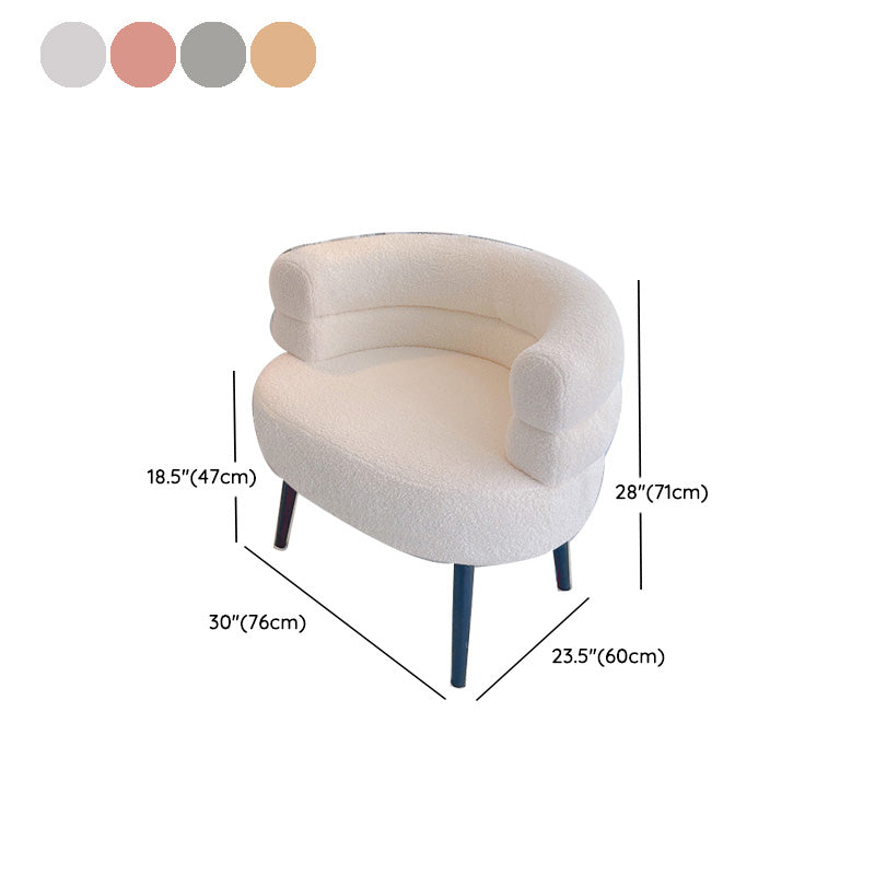 Sewn Pillow Back Chair Solid Color Upholstered Recessed Arms Chair