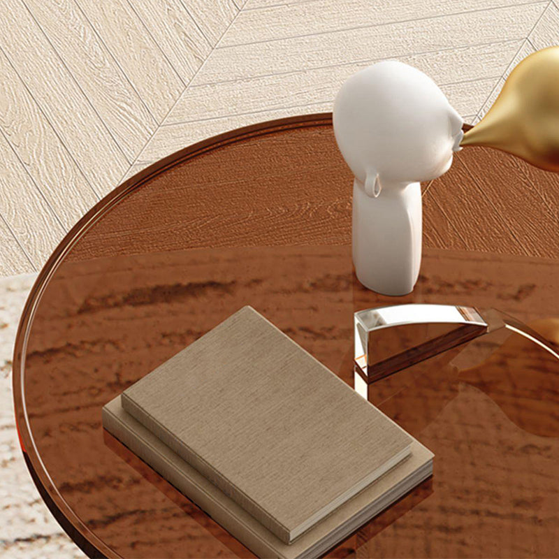 Glam Corner Table Plastic Pedestal Round Living Room Sofa Side Accent Table