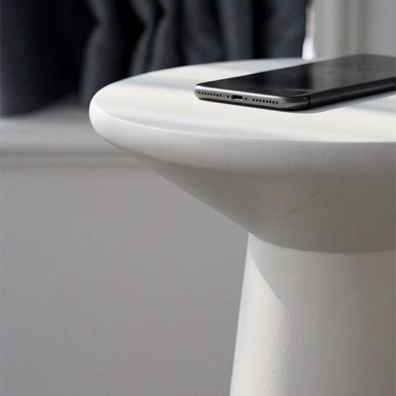 Round Rubberwood End Table Pedestal Side Table for Living Room