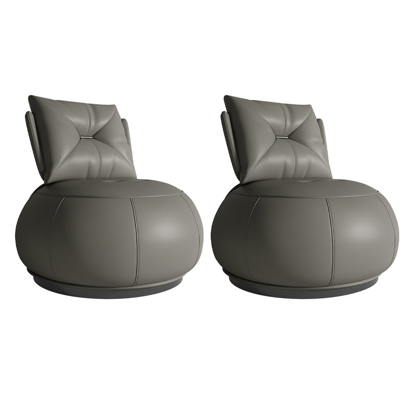 Solid Color Lounge Chair Living Room Round Base Side Fixed Back Chair