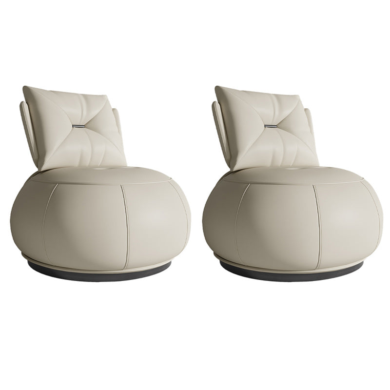 Solid Color Lounge Chair Living Room Round Base Side Fixed Back Chair