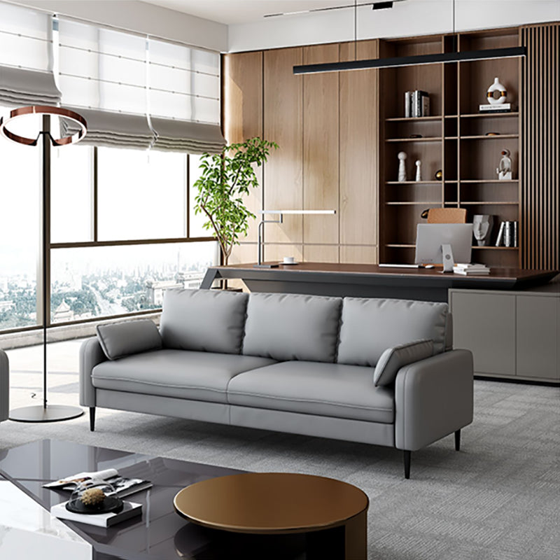 Contemporary Sofa with 3 Pillows Square Arm 3 Seater Seating