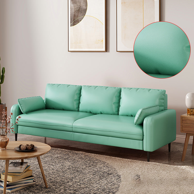 Contemporary Sofa with 3 Pillows Square Arm 3 Seater Seating