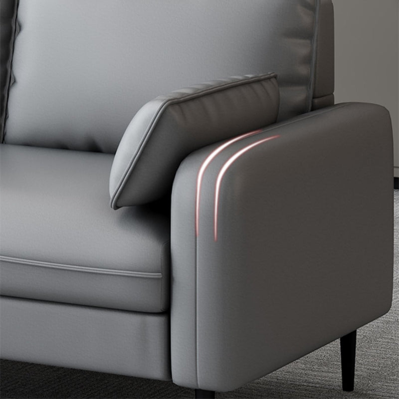 Contemporary Sofa with 3 Pillows Square Arm 3 Seater Seating