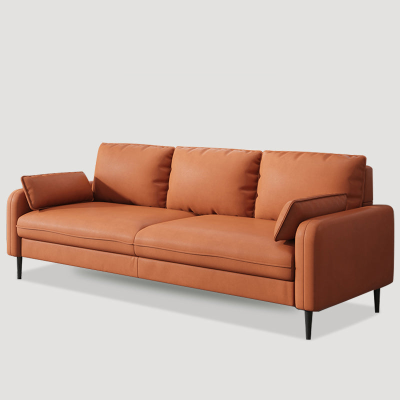 Contemporary Sofa with 3 Pillows Square Arm 3 Seater Seating