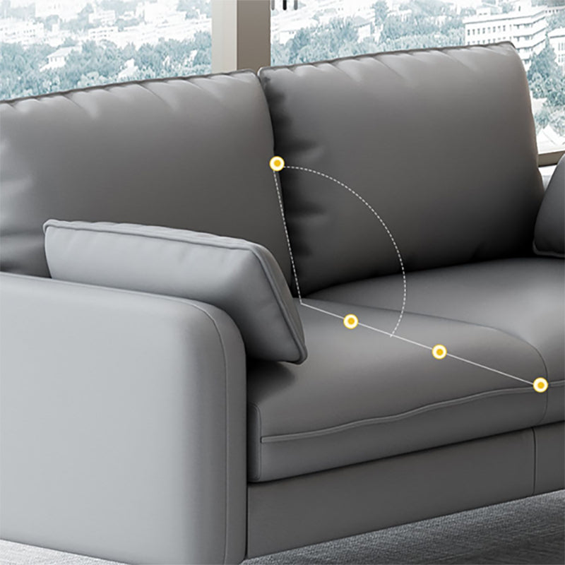 Contemporary Sofa with 3 Pillows Square Arm 3 Seater Seating