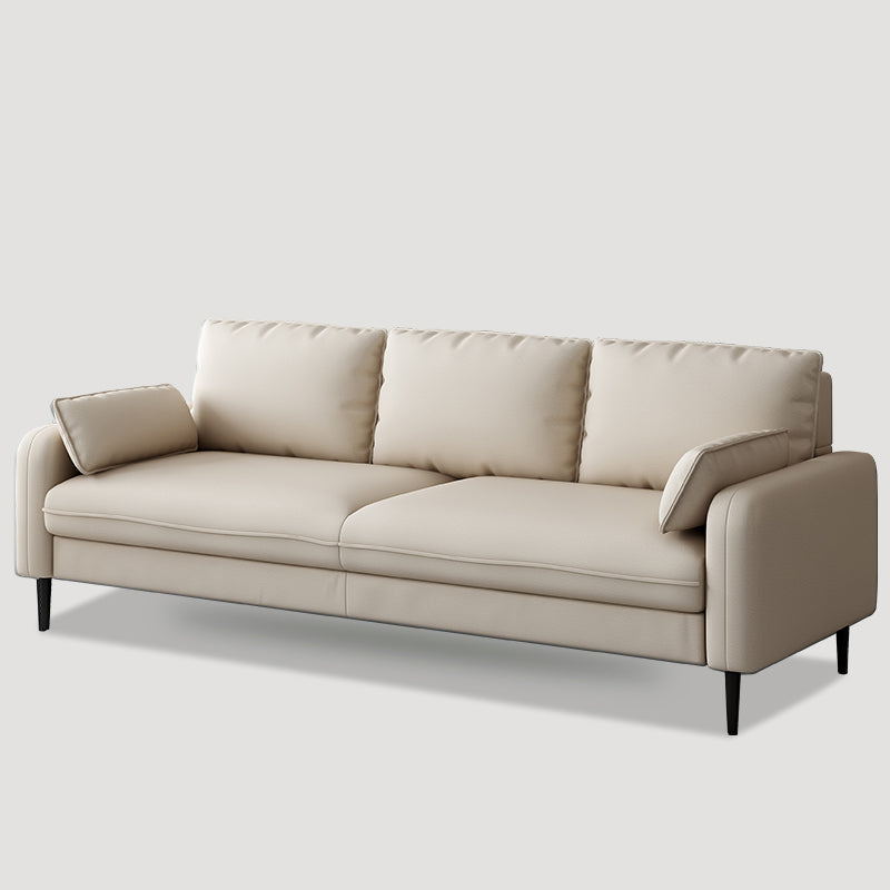 Contemporary Sofa with 3 Pillows Square Arm 3 Seater Seating