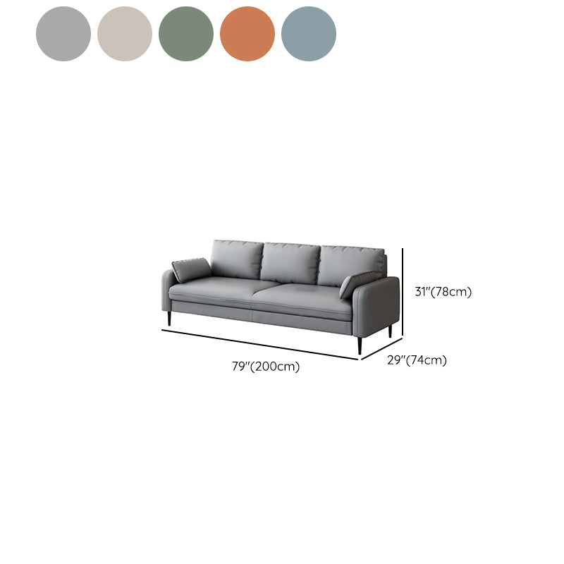 Contemporary Sofa with 3 Pillows Square Arm 3 Seater Seating
