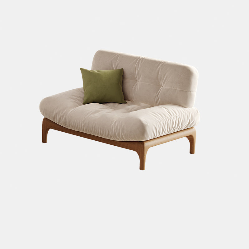 Tropical White Tufted Armless Living Room Faux Leather Seating