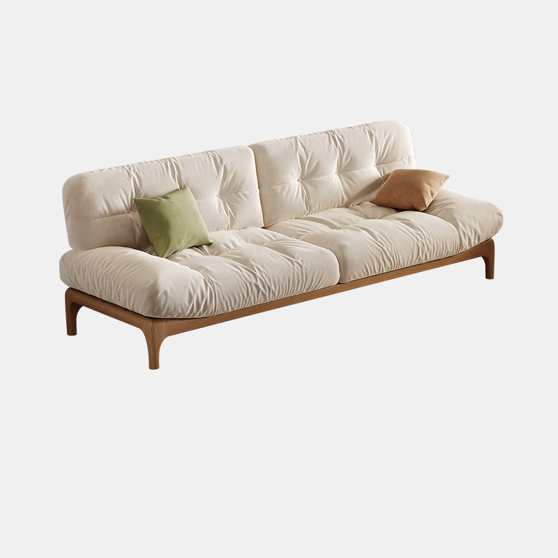 Tropical White Tufted Armless Living Room Faux Leather Seating