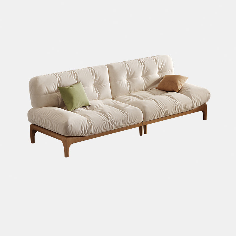 Tropical White Tufted Armless Living Room Faux Leather Seating