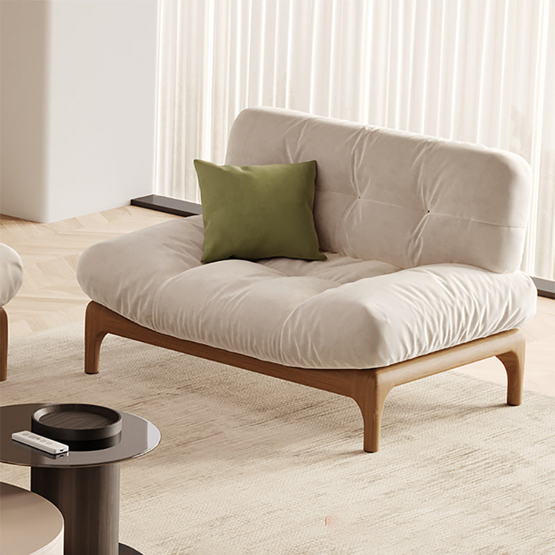 Tropical White Tufted Armless Living Room Faux Leather Seating