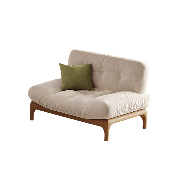 Tropical White Tufted Armless Living Room Faux Leather Seating