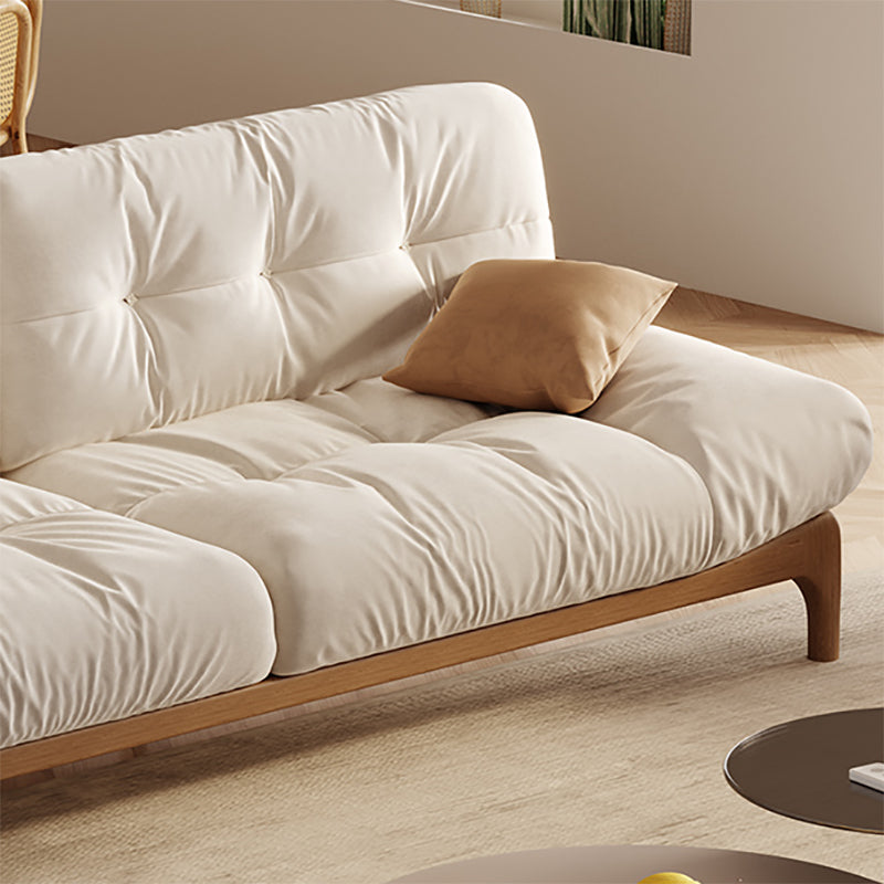 Tropical White Tufted Armless Living Room Faux Leather Seating