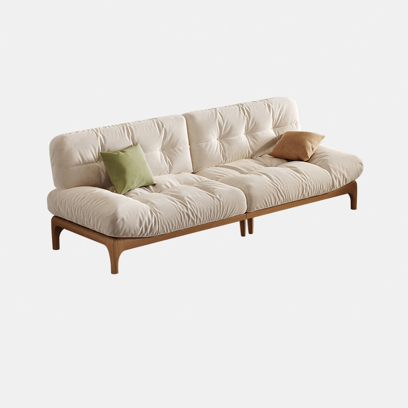 Tropical White Tufted Armless Living Room Faux Leather Seating