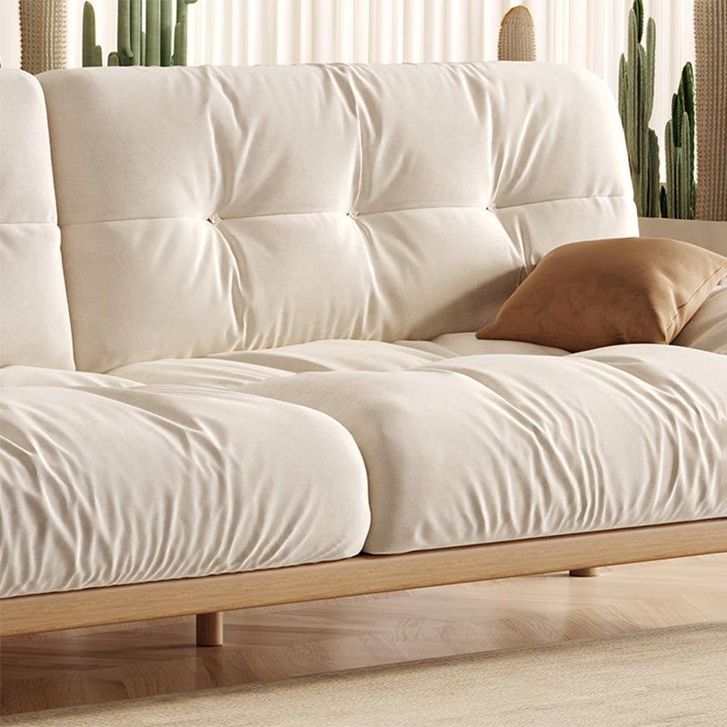 Tropical White Tufted Armless Living Room Faux Leather Seating