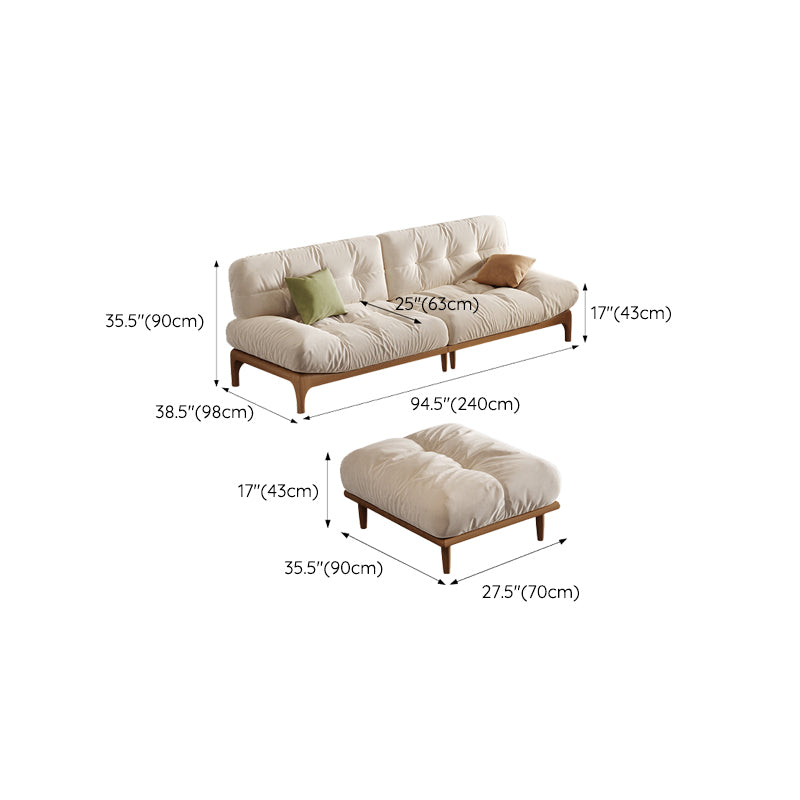 Tropical White Tufted Armless Living Room Faux Leather Seating