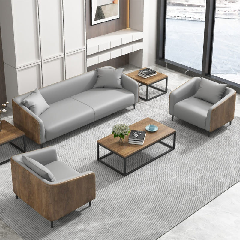 Industrial Cushions Living Room Faux Leather Standard Settee