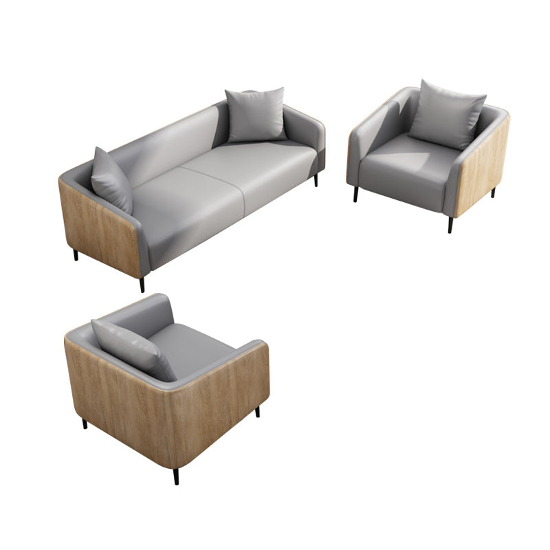 Industrial Cushions Living Room Faux Leather Standard Settee