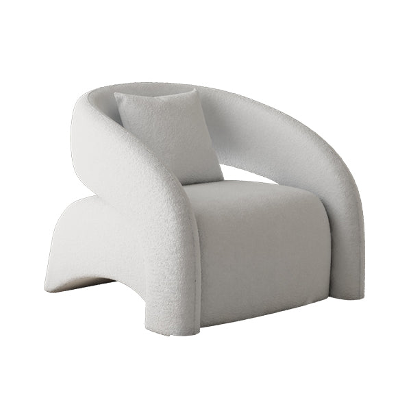 Contemporary Sloped Arms Chair Solid Color Pillow Back Chair