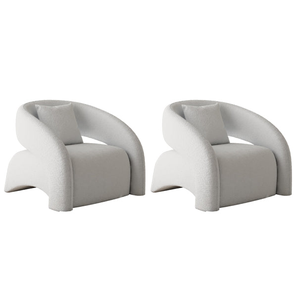 Contemporary Sloped Arms Chair Solid Color Pillow Back Chair