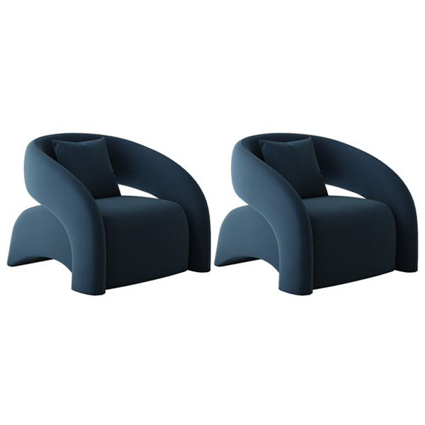Contemporary Sloped Arms Chair Solid Color Pillow Back Chair