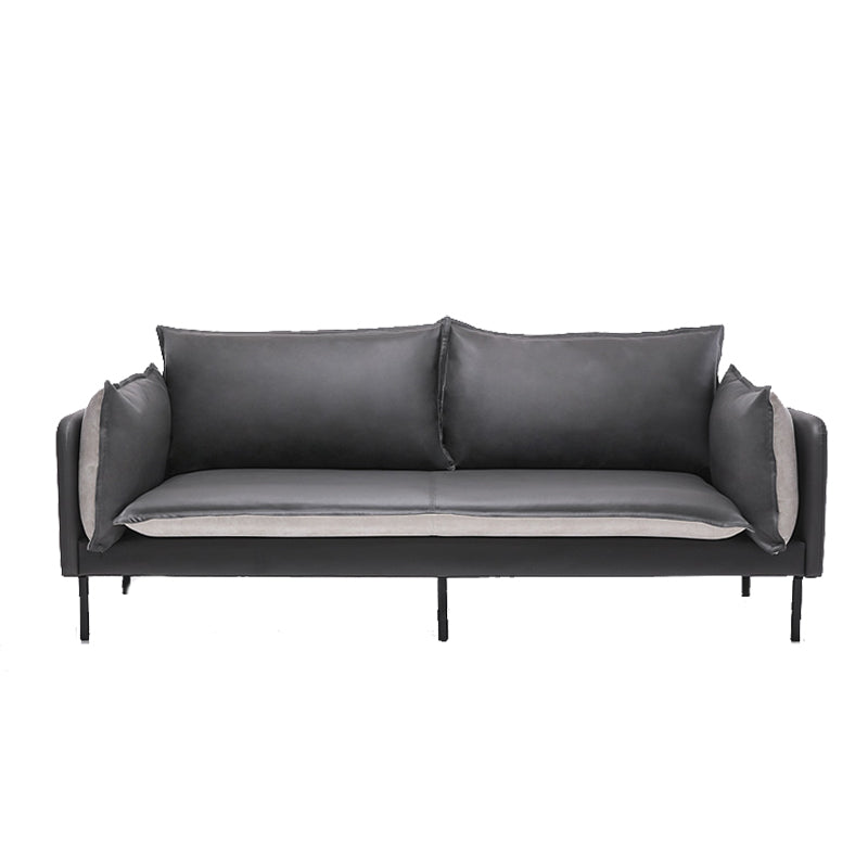 Nordic Style Leather Sofa Square Tufted Sofa for Living Room